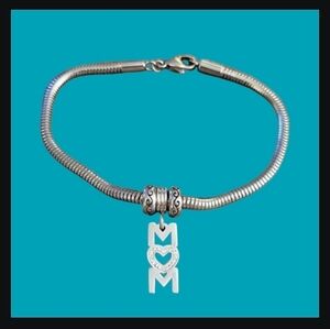 Jcm Stainless Steel Sliding European Charm Mom Snake Chain Bracelet